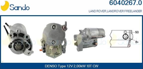 Sando 6040267.0 - Starter autospares.lv