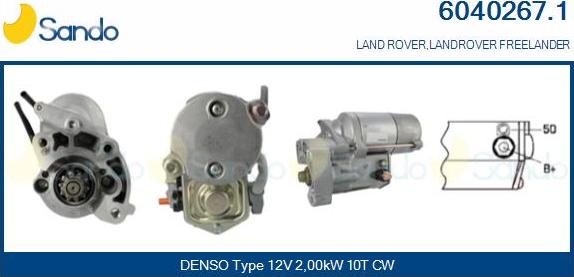 Sando 6040267.1 - Starter autospares.lv