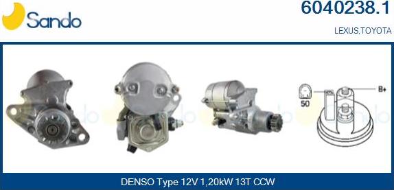 Sando 6040238.1 - Starter autospares.lv