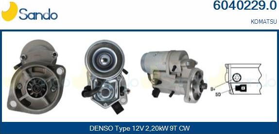 Sando 6040229.0 - Starter autospares.lv