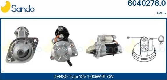 Sando 6040278.0 - Starter autospares.lv