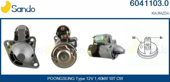 Sando 6041103.0 - Starter autospares.lv