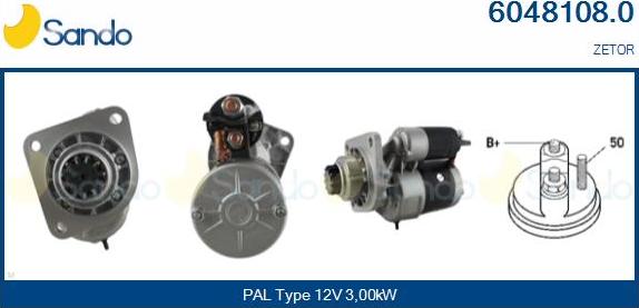 Sando 6048108.0 - Starter autospares.lv