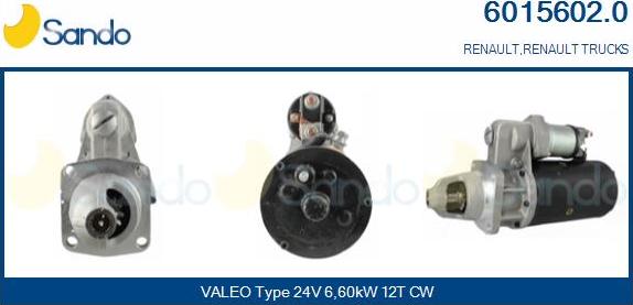 Sando 6015602.0 - Starter autospares.lv