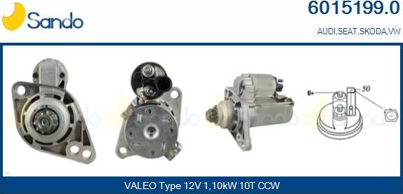 Sando 6015199.0 - Starter autospares.lv