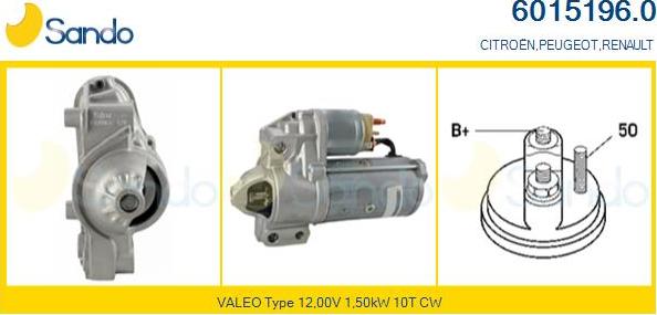 Sando 6015196.0 - Starter autospares.lv