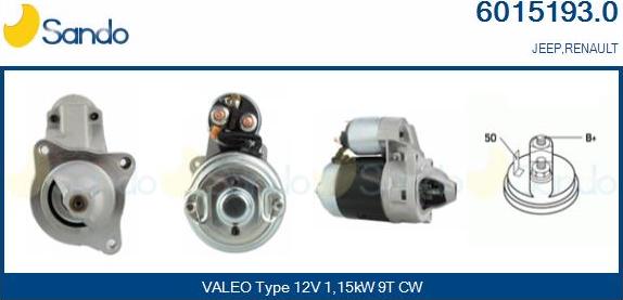 Sando 6015193.0 - Starter autospares.lv