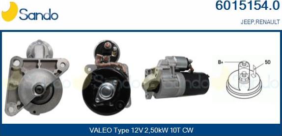 Sando 6015154.0 - Starter autospares.lv