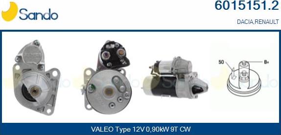 Sando 6015151.2 - Starter autospares.lv