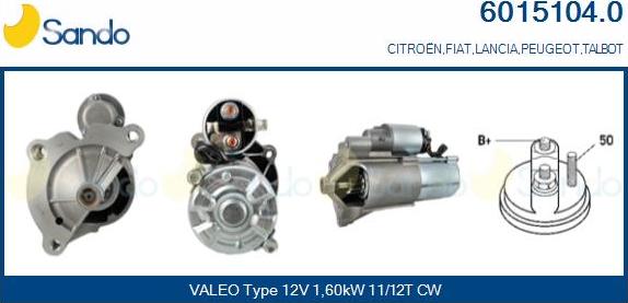 Sando 6015104.0 - Starter autospares.lv