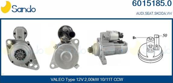 Sando 6015185.0 - Starter autospares.lv