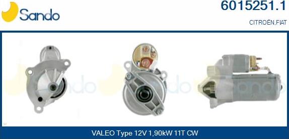 Sando 6015251.1 - Starter autospares.lv