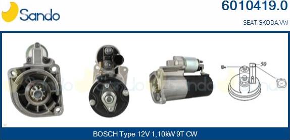 Sando 6010419.0 - Starter autospares.lv