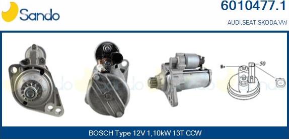 Sando 6010477.1 - Starter autospares.lv