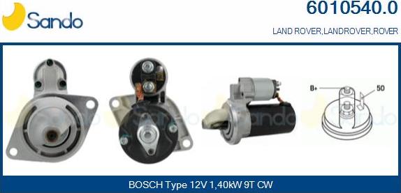 Sando 6010540.0 - Starter autospares.lv