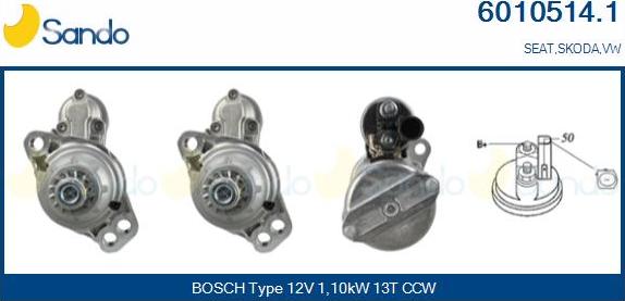 Sando 6010514.1 - Starter autospares.lv