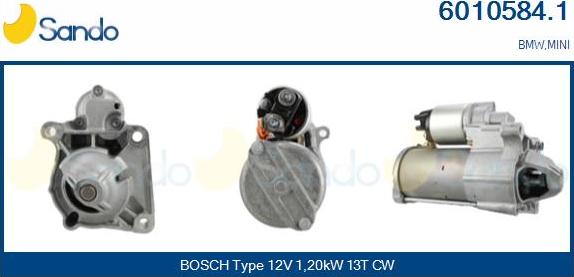 Sando 6010584.1 - Starter autospares.lv