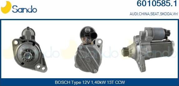 Sando 6010585.1 - Starter autospares.lv