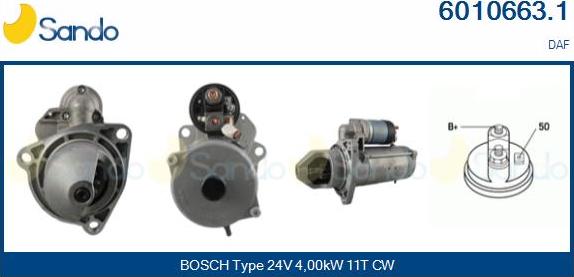 Sando 6010663.1 - Starter autospares.lv