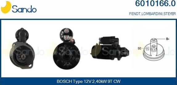 Sando 6010166.0 - Starter autospares.lv