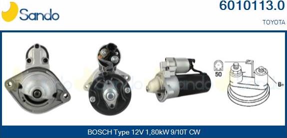 Sando 6010113.0 - Starter autospares.lv