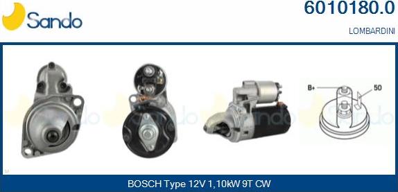 Sando 6010180.0 - Starter autospares.lv