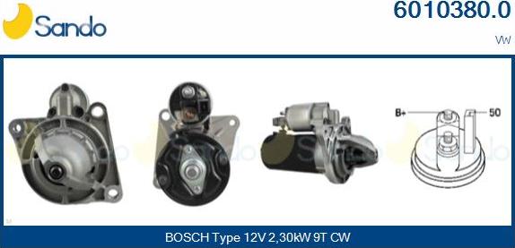 Sando 6010380.0 - Starter autospares.lv