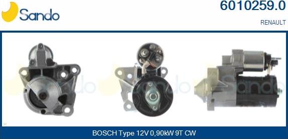 Sando 6010259.0 - Starter autospares.lv