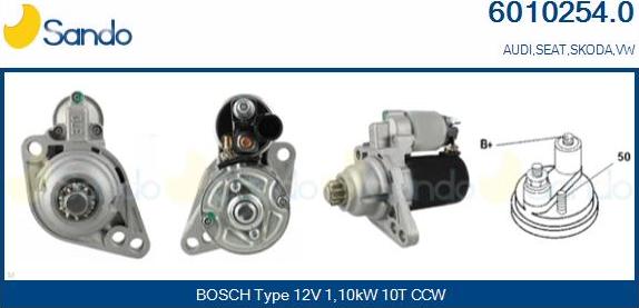 Sando 6010254.0 - Starter autospares.lv