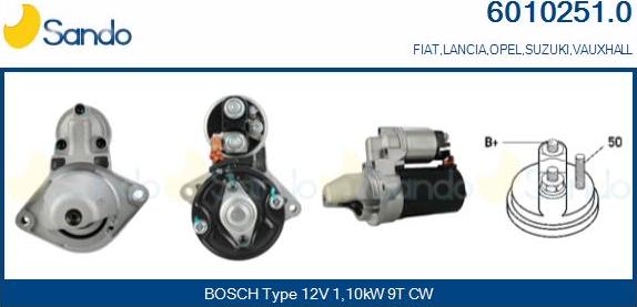 Sando 6010251.0 - Starter autospares.lv