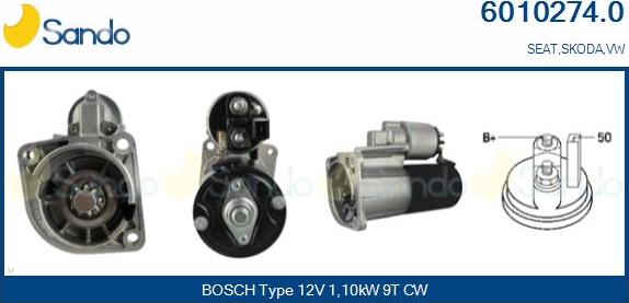 Sando 6010274.0 - Starter autospares.lv