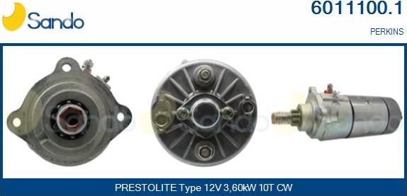 Sando 6011100.1 - Starter autospares.lv