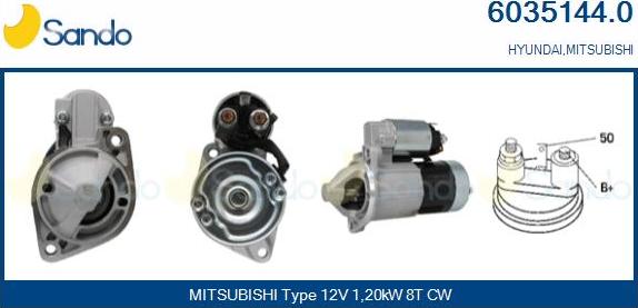 Sando 6035144.0 - Starter autospares.lv