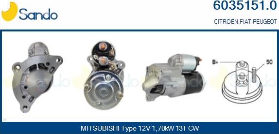 Sando 6035151.0 - Starter autospares.lv