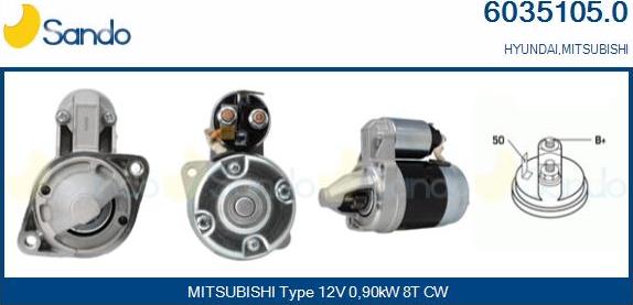 Sando 6035105.0 - Starter autospares.lv