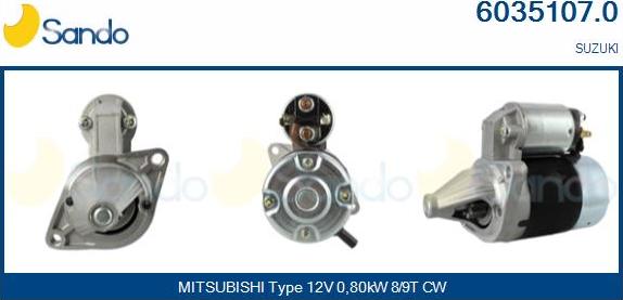 Sando 6035107.0 - Starter autospares.lv