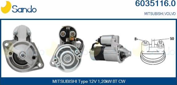 Sando 6035116.0 - Starter autospares.lv