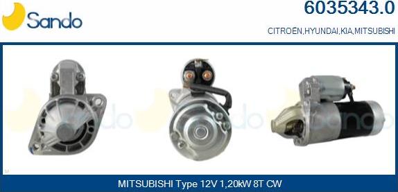 Sando 6035343.0 - Starter autospares.lv