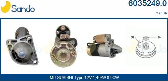 Sando 6035249.0 - Starter autospares.lv