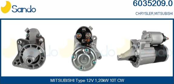 Sando 6035209.0 - Starter autospares.lv