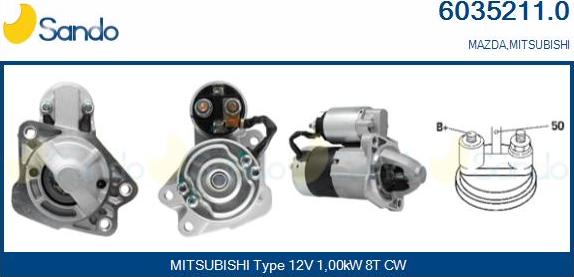 Sando 6035211.0 - Starter autospares.lv