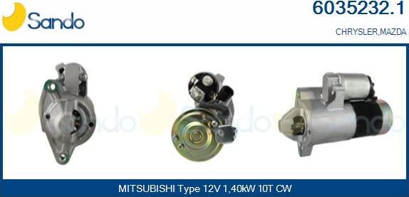 Sando 6035232.1 - Starter autospares.lv