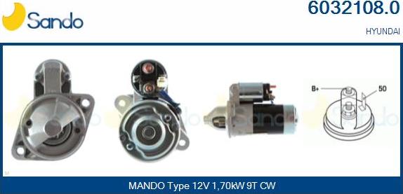 Sando 6032108.0 - Starter autospares.lv