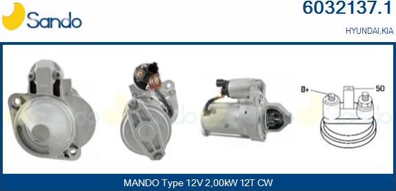 Sando 6032137.1 - Starter autospares.lv