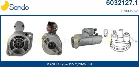 Sando 6032127.1 - Starter autospares.lv