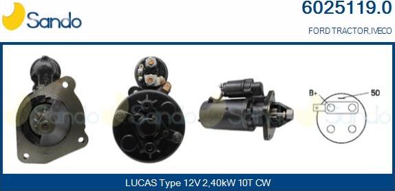 Sando 6025119.0 - Starter autospares.lv