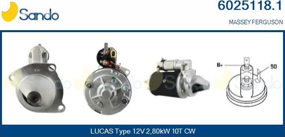 Sando 6025118.1 - Starter autospares.lv