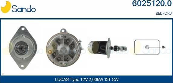 Sando 6025120.0 - Starter autospares.lv