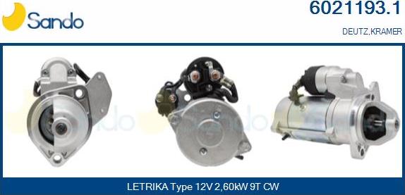 Sando 6021193.1 - Starter autospares.lv