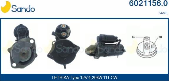 Sando 6021156.0 - Starter autospares.lv